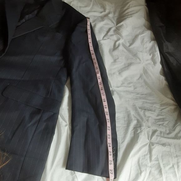 Hicky Freeman Lora Piana made in the USA black gray stripe 2 button sport coat - Picture 8 of 13